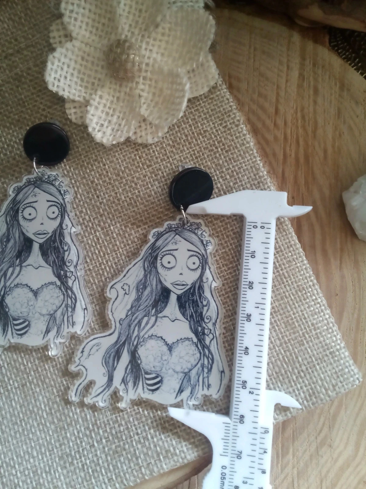 Boucles d'oreilles noires et blanches – photo 2